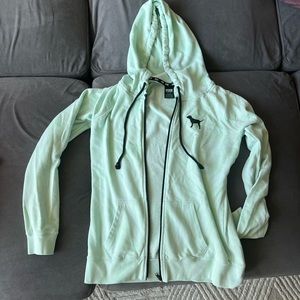 Victoria’s Secret PINK mint green, long tunic hoodie, medium